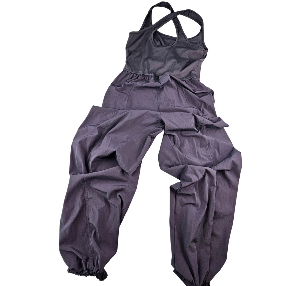 Dark Grey Sleeveless Cross Back Harem Balloon Leg Jumpsuit Size S 826